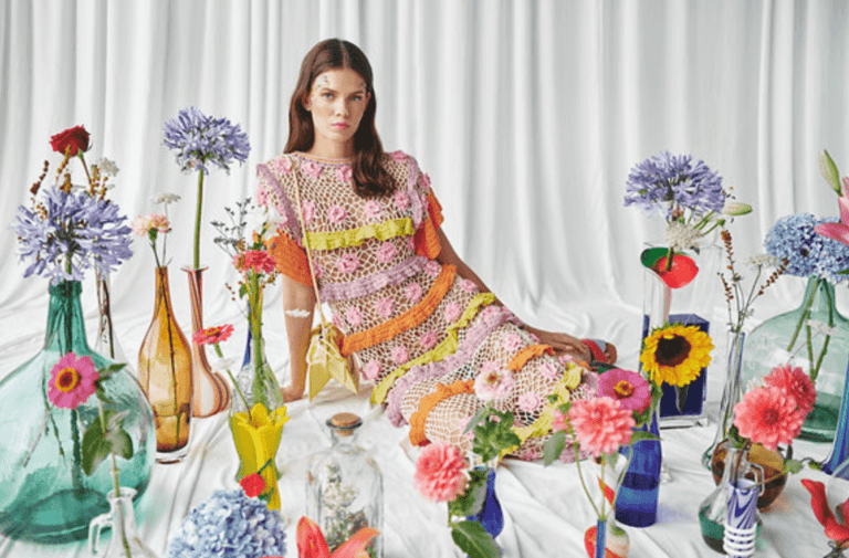 styling, Celia B colourful crochet dress.