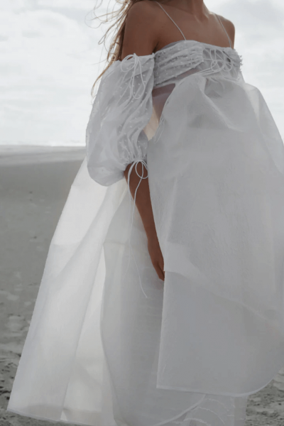 Cecilie Bahnsen white dress detail.
