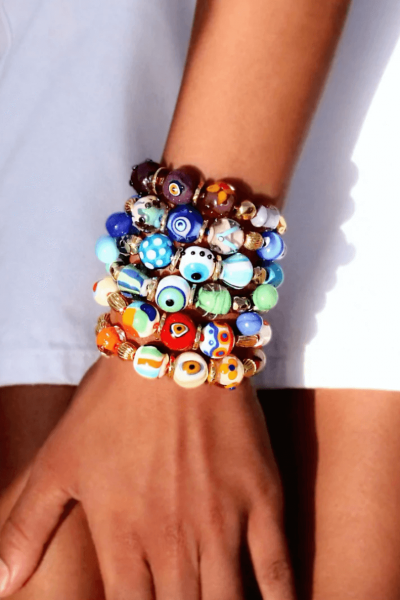 TOHUM colourful bead bracelets.